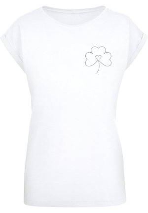 Merchcode Póló 'Spring - Leaf Clover Flower'  fekete / fehér-Ár