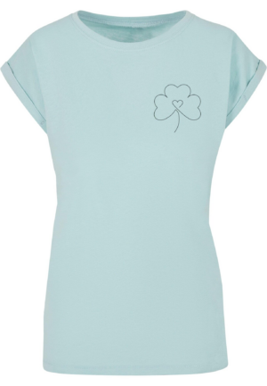 Merchcode Póló 'Spring - Leaf Clover Flower '  pasztellkék / fekete-Ár