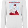 Merchcode Tréning póló 'Merry Christmas Cat'  vegyes színek / fehér-hu