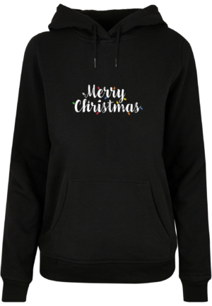 Merchcode Tréning póló 'Merry Christmas Lights '  fekete / fehér-Ár