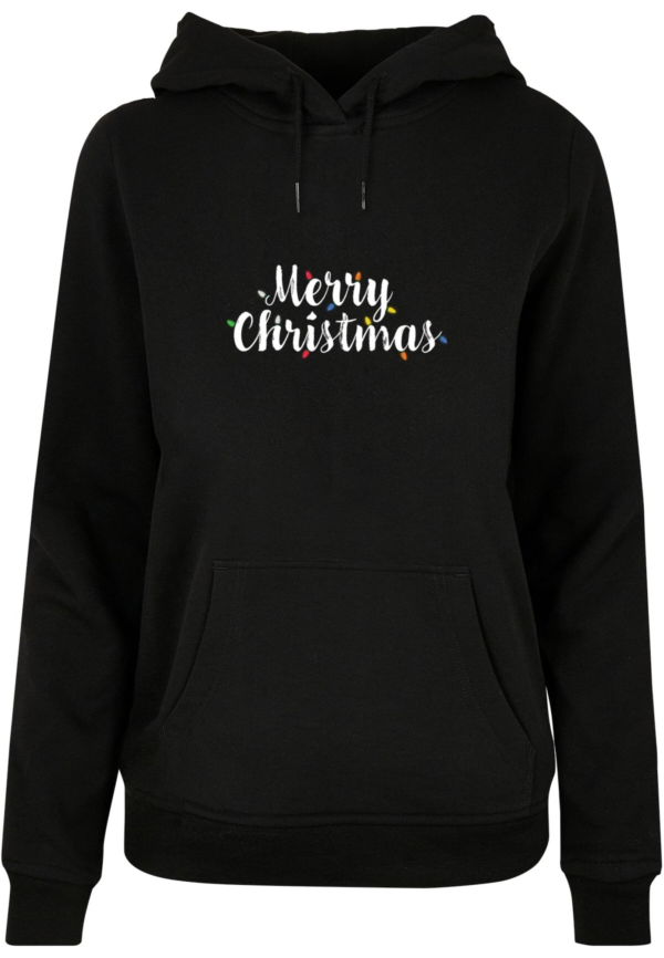Merchcode Tréning póló 'Merry Christmas Lights '  fekete / fehér-Ár