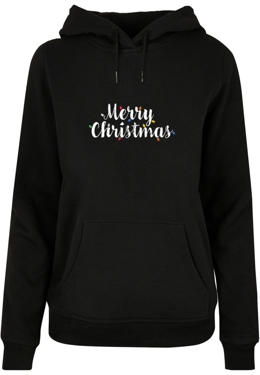 Merchcode Tréning póló 'Merry Christmas Lights '  fekete / fehér-Ár