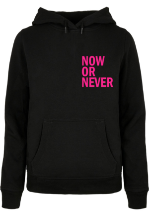 Merchcode Tréning póló 'Now Or Never'  rózsaszín / fekete-Ár
