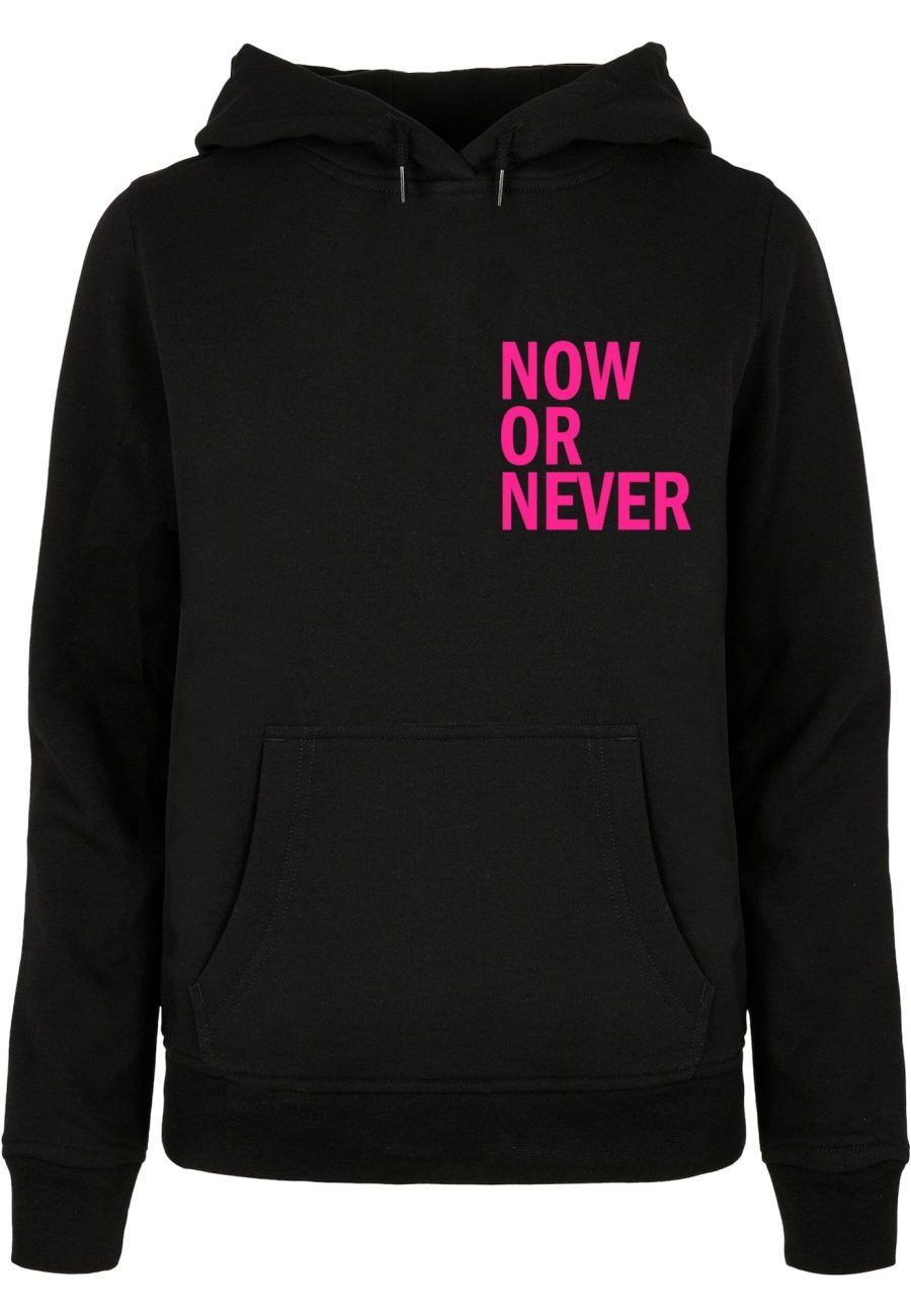 Merchcode Tréning póló 'Now Or Never'  rózsaszín / fekete-Ár