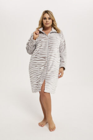 Meru women's bathrobe with long sleeves - grey