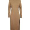 Michael Kors Dress - TURTLE NK SLIT MIDI DRS beige