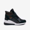 Michael Kors Gen Black Women's Leather Wedge Sneakers - Ladies