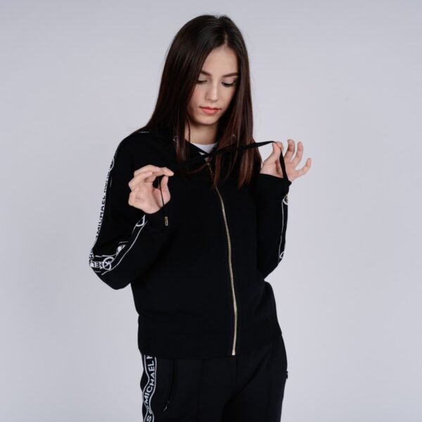 Michael Kors Sweatshirt - MK LOGO ZIP HOODIE black