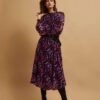 Midi dress with belt
