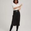 Midi skirt made of imitation leather