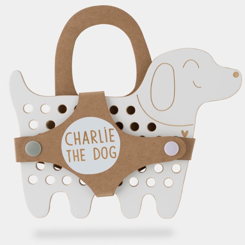 Milin Big Wooden Lacing Toy Dog Charlie interaktív játék 15 cm x 20 cm x 0