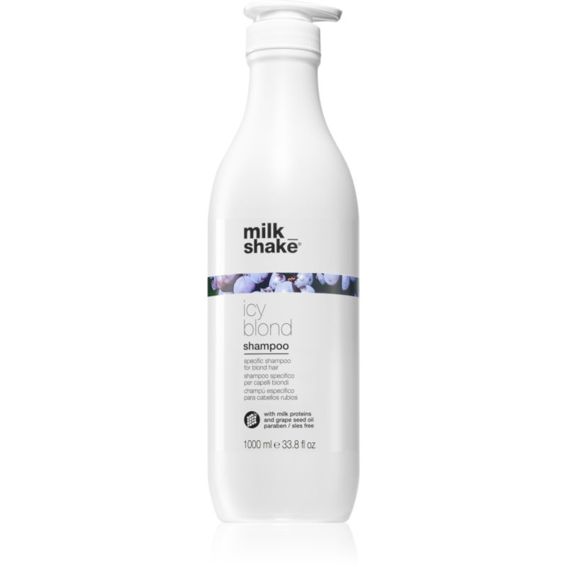 Milk Shake Icy Blond Shampoo sampon a sárga tónusok neutralizálására szőke hajra 1000 ml-Ár