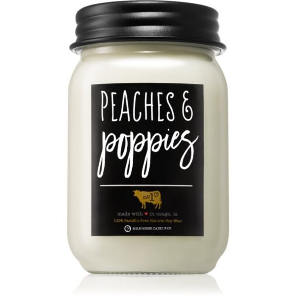 Milkhouse Candle Co. Farmhouse Peaches & Poppies illatgyertya Mason Jar 368 g-Ár