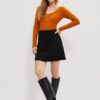 Mini skirt with geometric embossing
