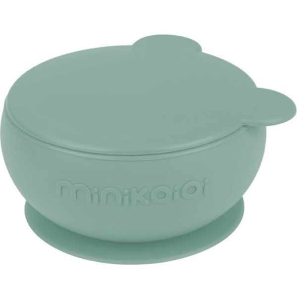 Minikoioi Bowl River Green szilikon tálka tapadókoronggal 1 db