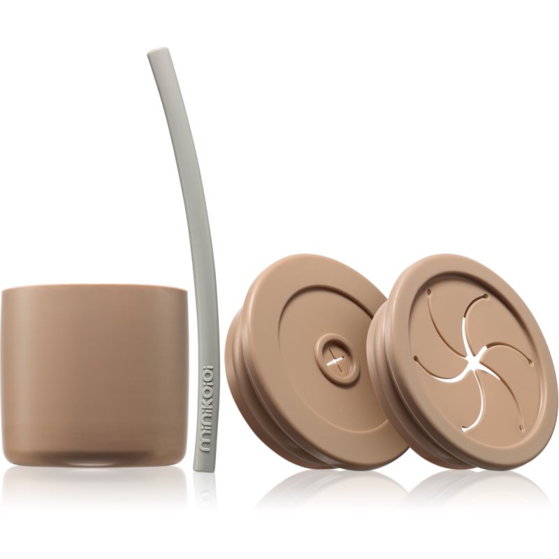 Minikoioi Sip+Snack Set etetőszett gyermekeknek Bubble Beige / Powder Grey 1 db