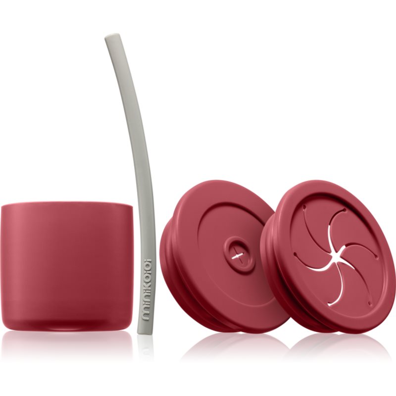 Minikoioi Sip+Snack Set etetőszett gyermekeknek Velvet Rose / Powder Grey 1 db