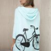 Mint cycling print hoodie