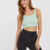 Mint ribbed crop top VERO MODA Fibly - Women