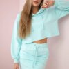 Mint skirt sweatshirt set