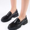 Mio Gusto Andrea Black Color Thick Soled Women's Loafer Shoes