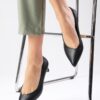 Mio Gusto Livia Black Color Pointed Toe Women's High Heel Shoes