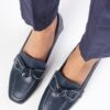 Mio Gusto Viola Navy Blue Color Blunt Toe Women's Short Heeled Shoes