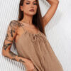 Miss city official camel muslin overall with straps
