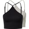 Missguided Top  világosszürke / fekete-hu