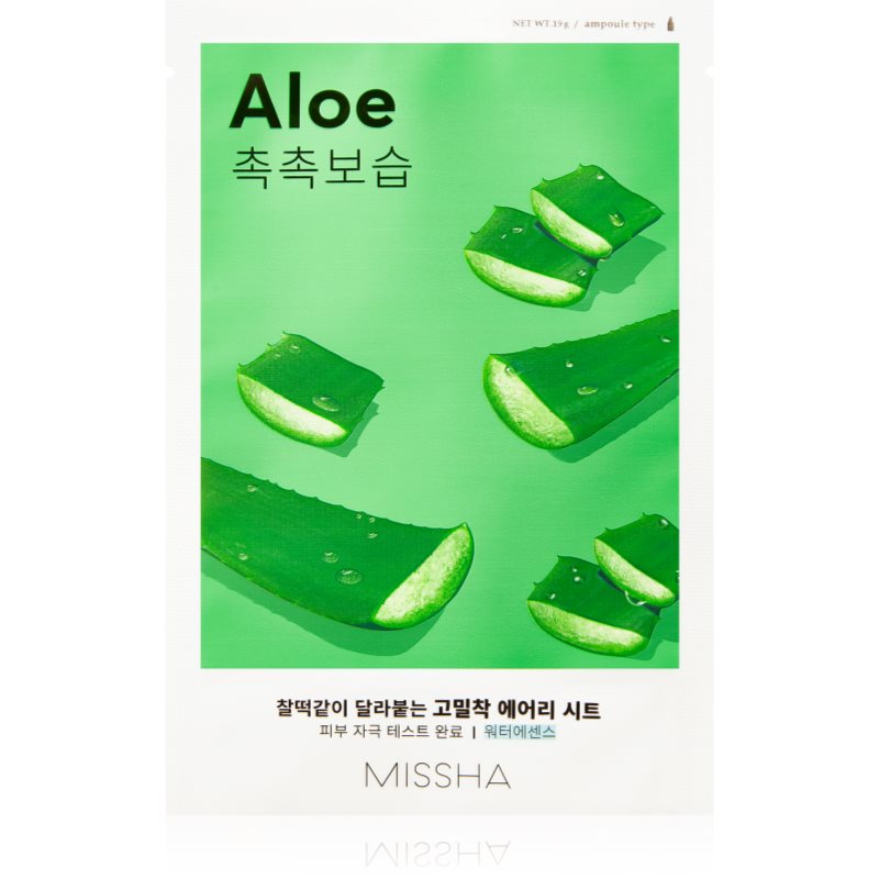 Missha Airy Fit Aloe arcmaszk hidratáló és nyugtató hatással 19 g-Eredeti