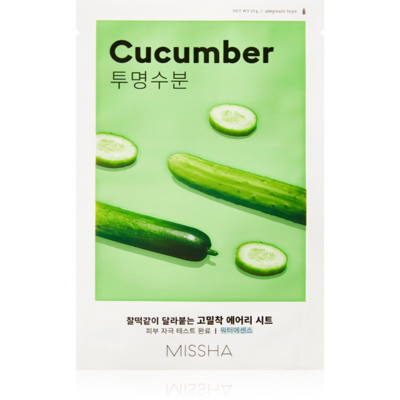 Missha Airy Fit Cucumber hidratáló és revitalizáló arcmaszk száraz bőrre 19 g-Eredeti