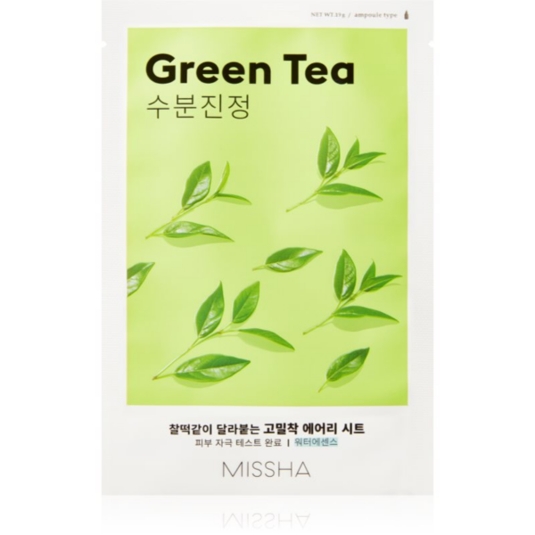 Missha Airy Fit Green Tea nyugtató hatású gézmaszk zöld teával 19 g-Eredeti