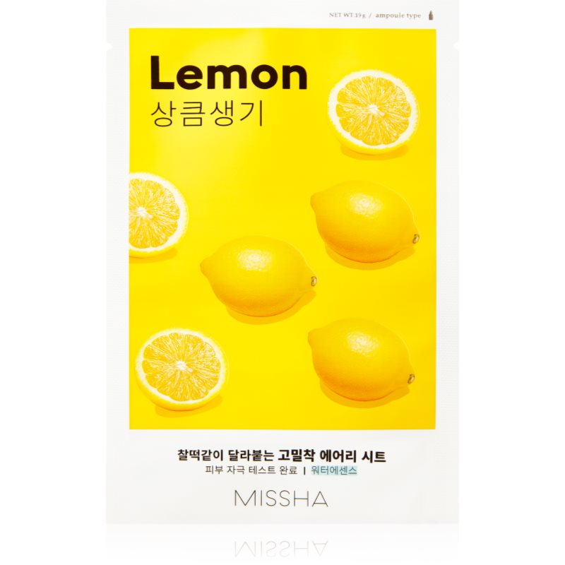Missha Airy Fit Lemon szövet arcmaszk az arcbőr élénkítésére és vitalitásáért 19 g-Eredeti