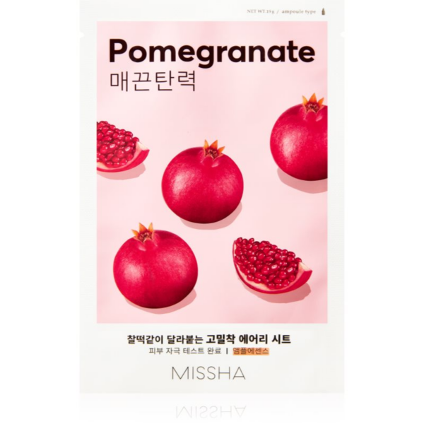 Missha Airy Fit Pomegranate arcmaszk bőrpuhító és frissítő hatással 19 g-Eredeti