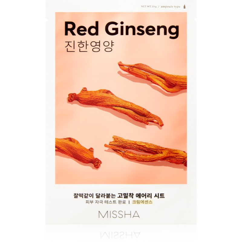 Missha Airy Fit Red Ginseng hidratáló és revitalizáló arcmaszk 19 g-Eredeti