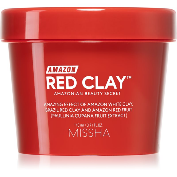 Missha Amazon Red Clay™ pórusösszehúzó tisztító arcmaszk a túlzott faggyú termelődés ellen agyaggal 110 ml-Ár