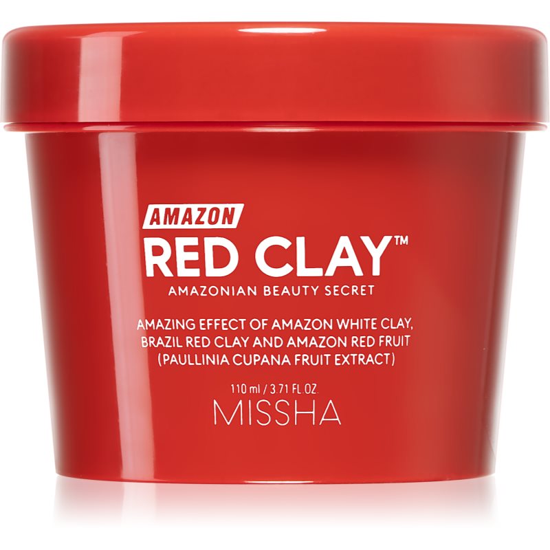 Missha Amazon Red Clay™ pórusösszehúzó tisztító arcmaszk a túlzott faggyú termelődés ellen agyaggal 110 ml-Ár
