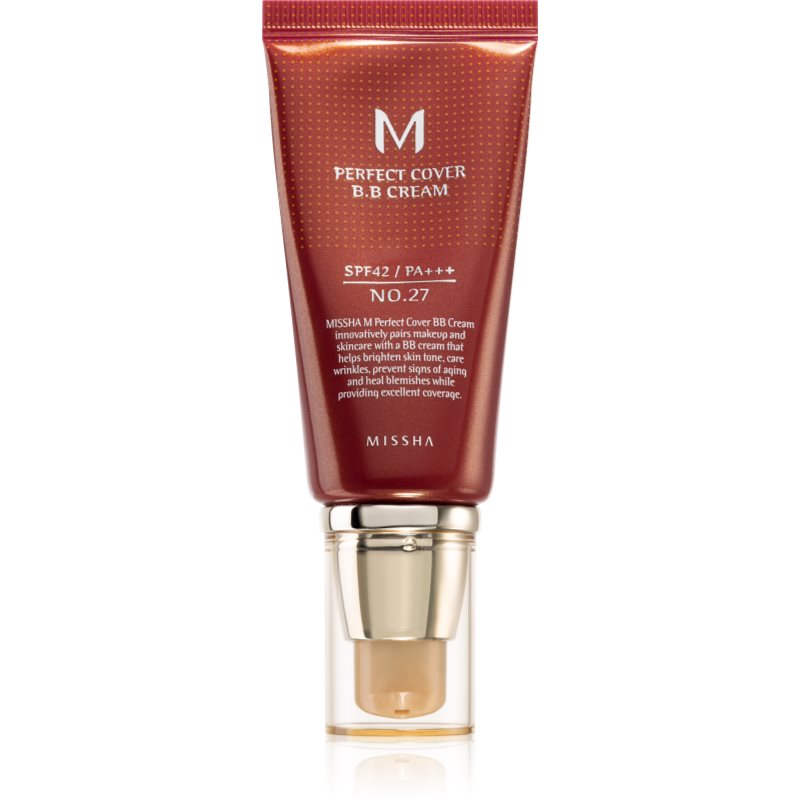 Missha M Perfect Cover BB krém magas UV védelemmel árnyalat No. 27 Honey Beige SPF42/PA+++ 50 ml-Eredeti