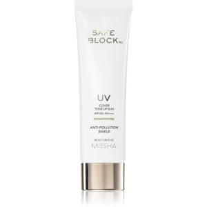 Missha Safe Block RX Cover Tone Up Sun ásványi védőkrém arcra és érzékeny területekre SPF 50+ árnyalat Foundation-Free 50 ml-Ár