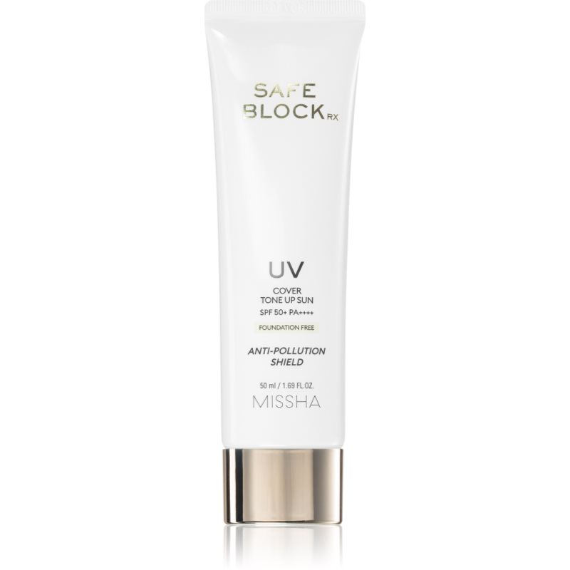 Missha Safe Block RX Cover Tone Up Sun ásványi védőkrém arcra és érzékeny területekre SPF 50+ árnyalat Foundation-Free 50 ml-Ár