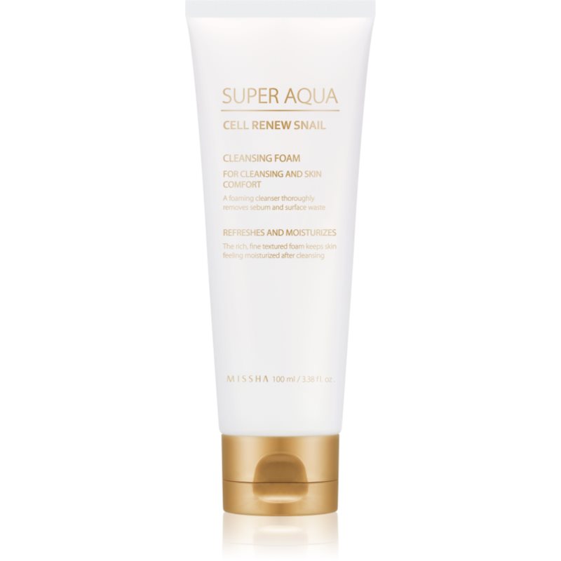 Missha Super Aqua Cell Renew Snail tisztító hab csigakivonattal 100 ml-Eredeti