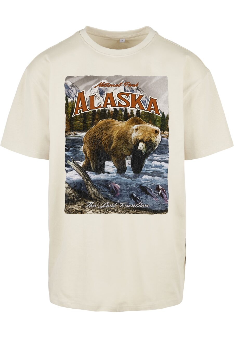 Mister Tee Póló 'Alaska'  ekrü / világoskék / világosbarna / piros-hu