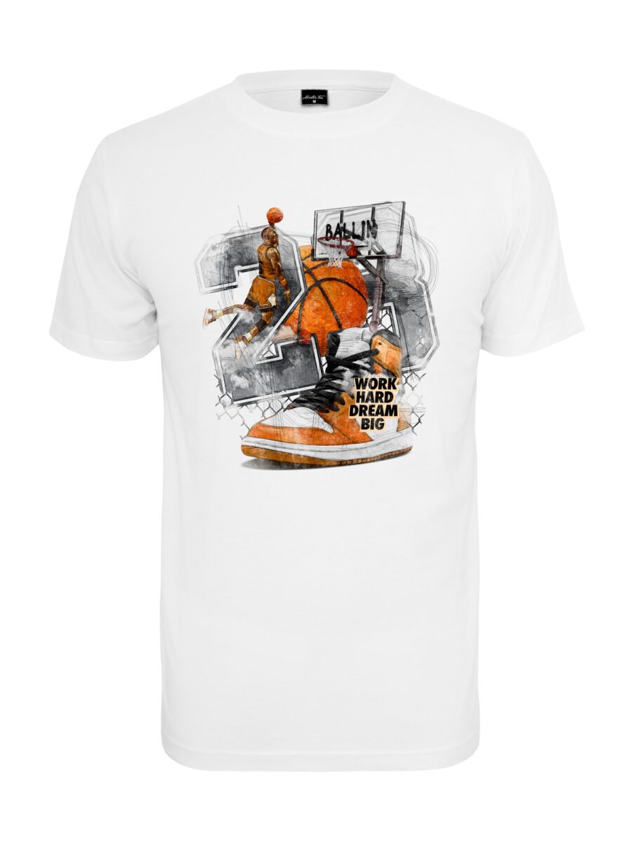 Mister Tee Póló 'Ballin'  szürke / narancs / fekete / fehér-hu