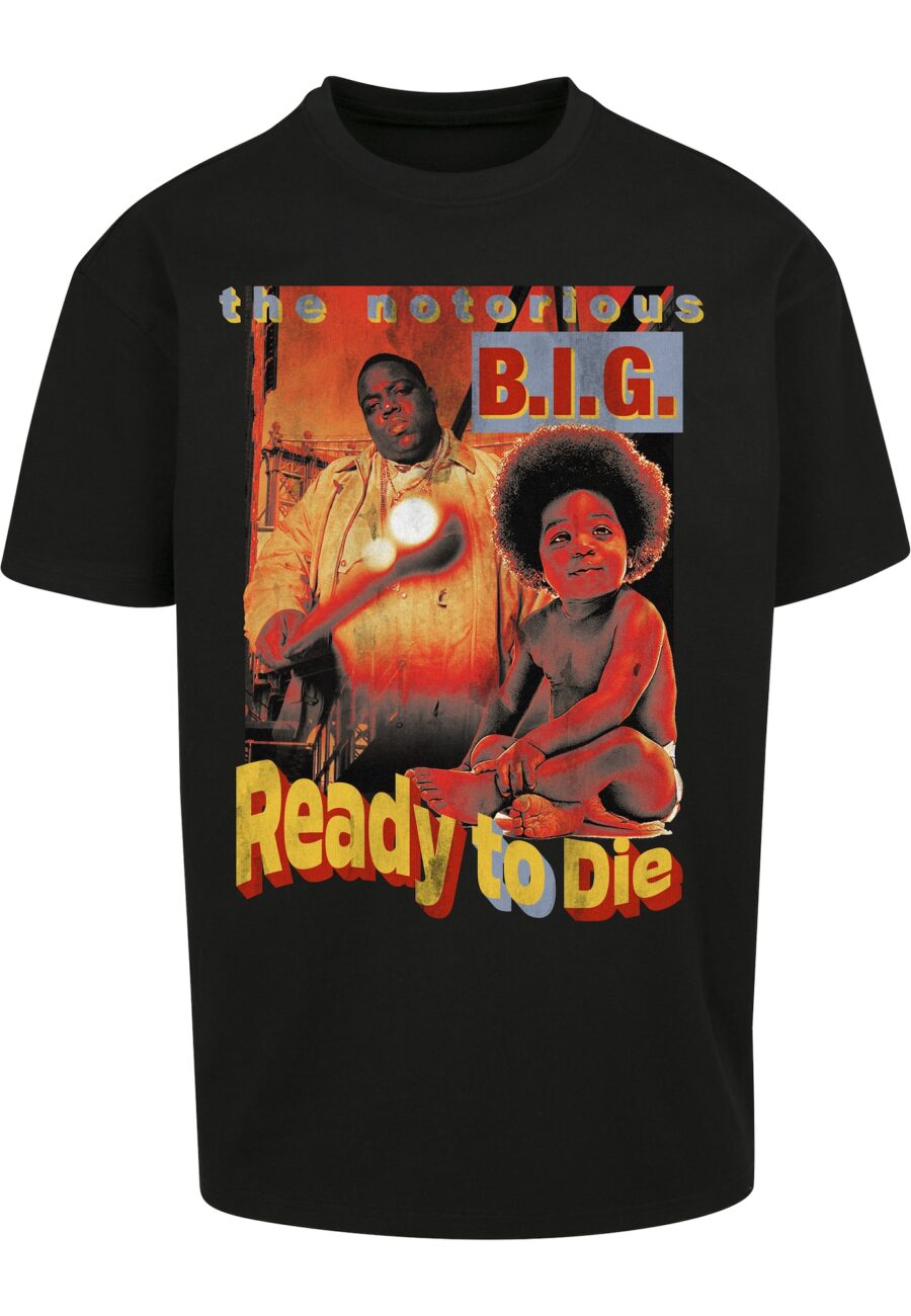 Mister Tee Póló 'Biggie Ready To Die'  galambkék / barna / sárga / piros / fekete-hu