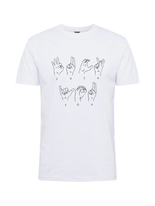 Mister Tee Póló 'FU Sign Language'  fekete / fehér