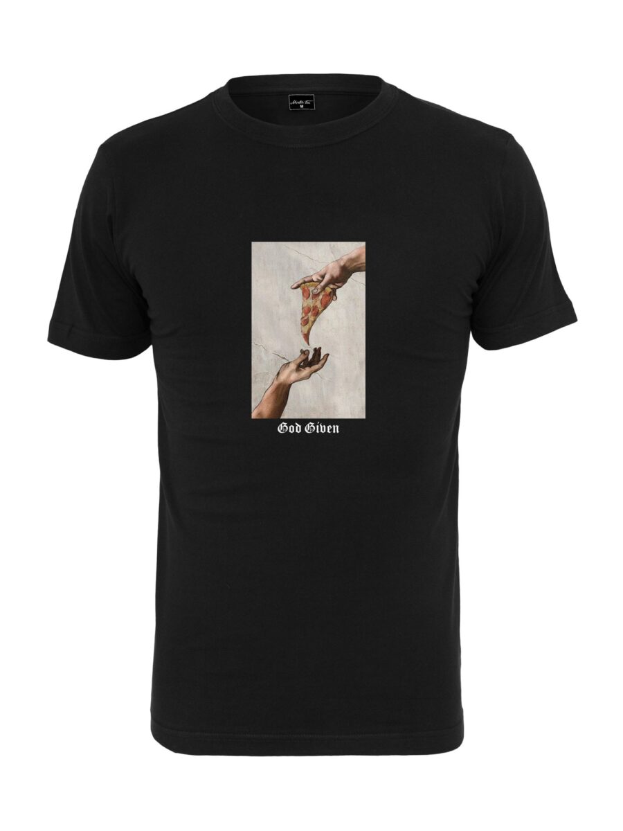 Mister Tee Póló 'God Given Pizza'  vegyes színek / fekete-hu
