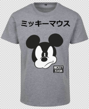 Mister Tee Póló 'Mickey Japanese'  szürke melír / fekete / fehér-Ár