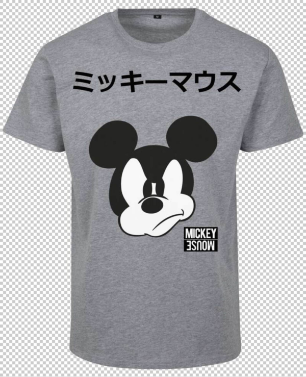 Mister Tee Póló 'Mickey Japanese'  szürke melír / fekete / fehér-Ár