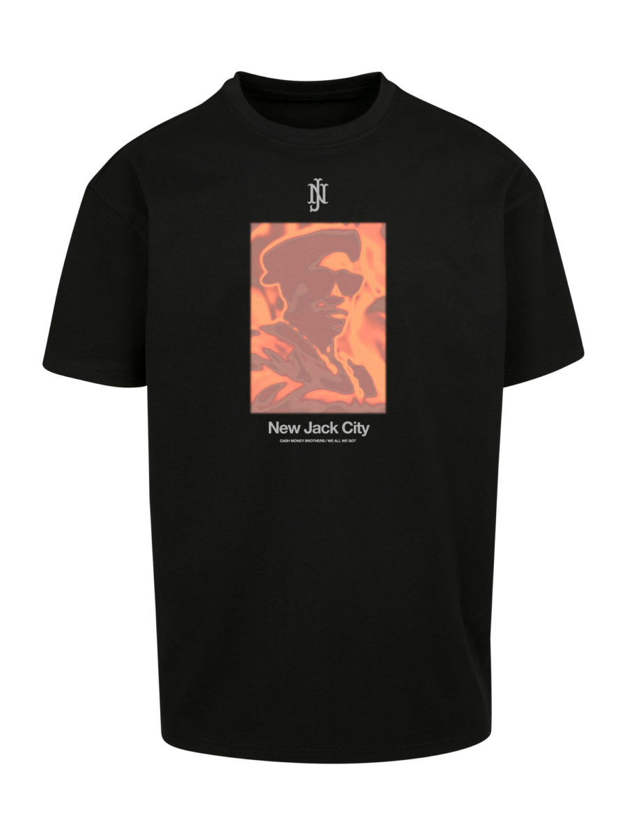 Mister Tee Póló 'New Jack City'  sárgabarack / lazac / fekete / fehér-Hungary