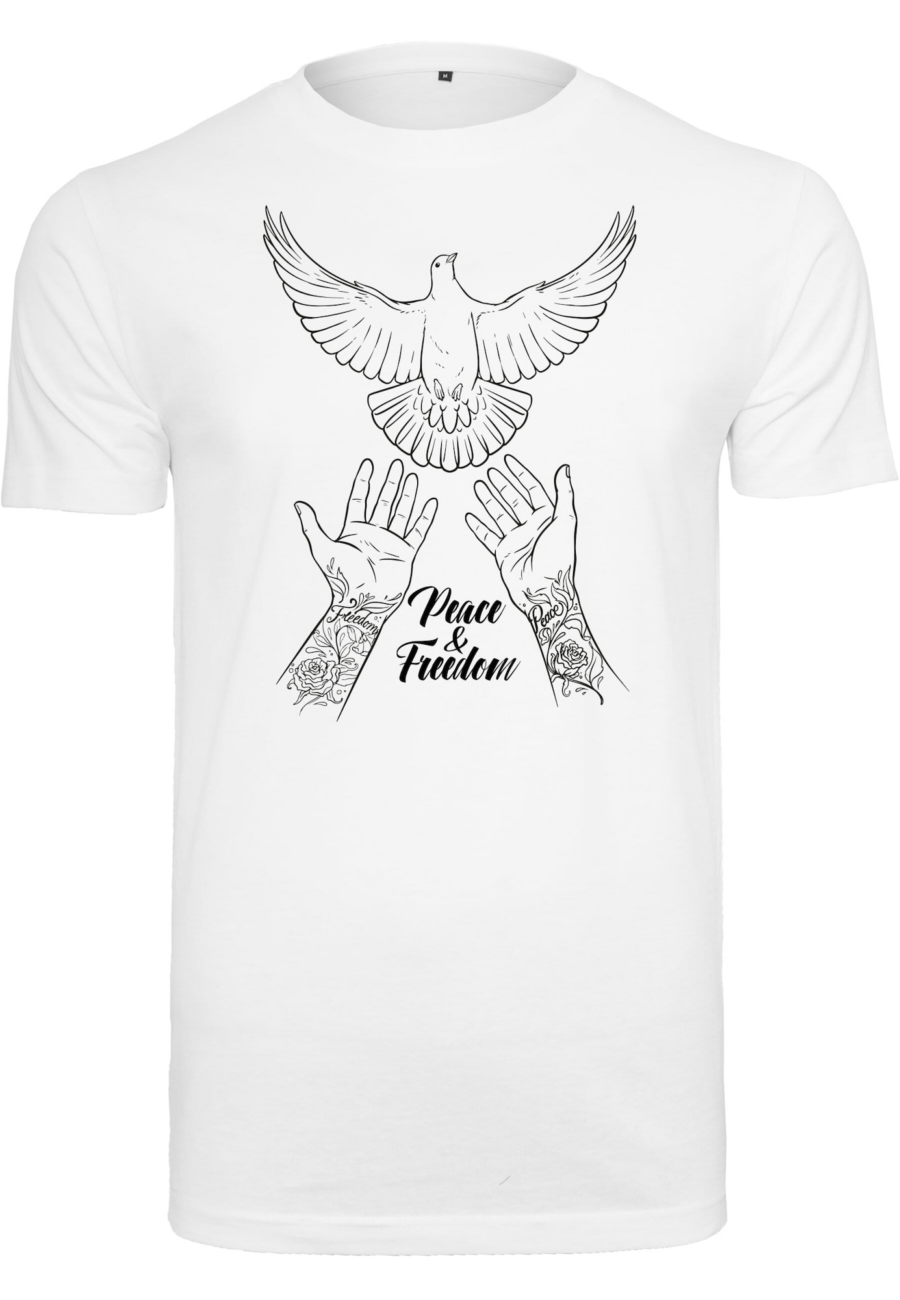 Mister Tee Póló 'Peace & Freedom'  fekete / fehér-Ár